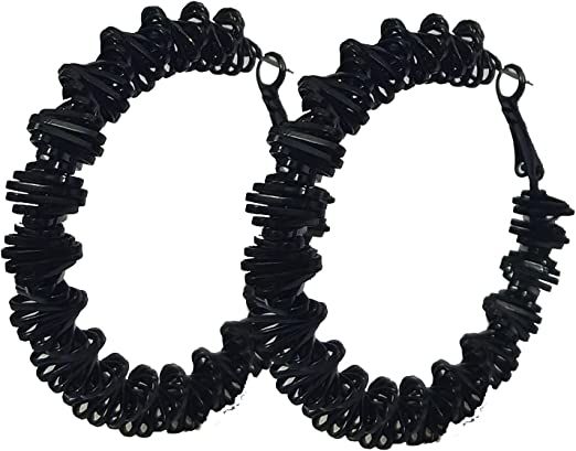 Amazon.com: JINGDR Black Hoop Earrings For Women Girls Black Stainless Steel Earrings Dangle Chunky Earrings Dainty Oval Earrings Trendy Jewelry Hypoallergenic Big Cubic Hoop Earrings Jewelry(black): Clothing, Shoes & Jewelry