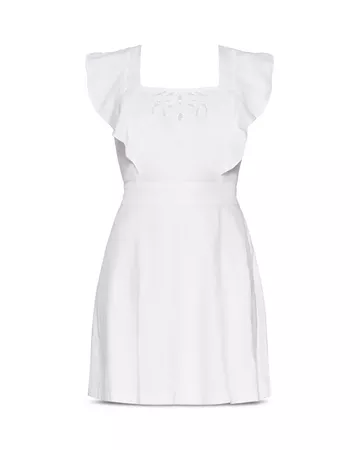 BCBGENERATION Embroidered Apron Mini Dress | Bloomingdale's white