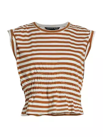 Shop Veronica Beard Buchanan Striped Sleeveless T-Shirt | Saks Fifth Avenue
