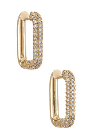SHASHI Cosmo Pave Hoop in Gold | REVOLVE