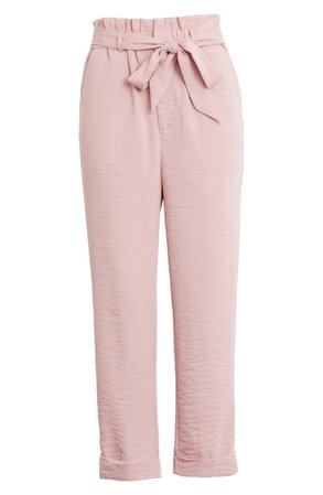Endless Rose Paperbag Waist Roll Cuff Pants | Nordstrom