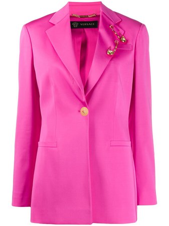 Versace Pin Embellished Blazer A85700A220957 Pink | Farfetch