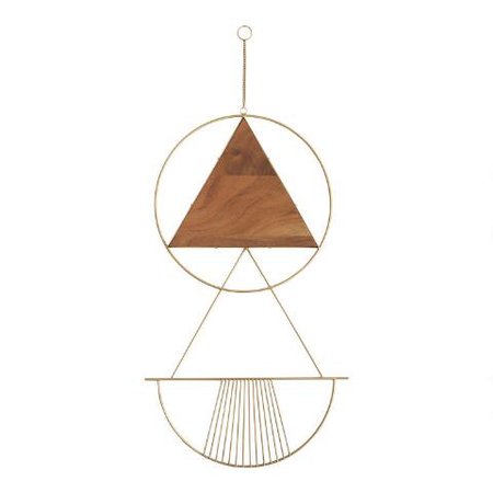 Gold Metal and Wood Geo Celeste Wall Hanging | World Market