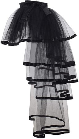 Amazon.com: COSDREAMER Steampunk Tie-on Bustle Costume Tutu Lace Underskirt (Black Edge): Clothing