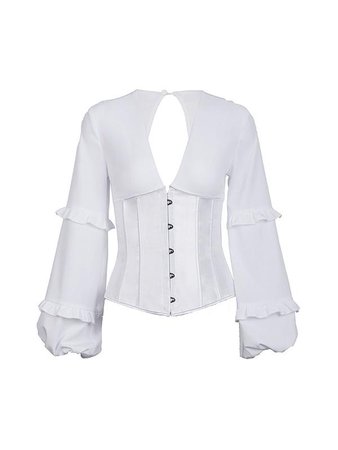 white blouse with corset