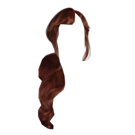 long red brown hair side bangs low ponytail hairstyle