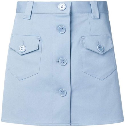 button through mini skirt