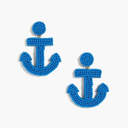 Beaded anchor statement earrings