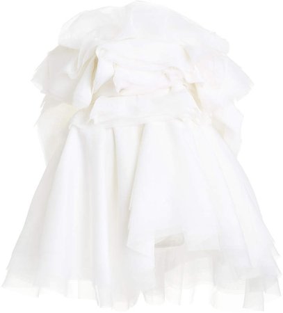 Carolina Herrera Silk Organza Ruffled Baby Doll Dress
