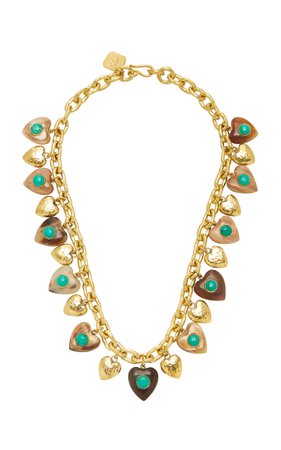 Makundi Mixed Horn, Turquoise and Bronze Necklace by Ashley Pittman | Moda Operandi