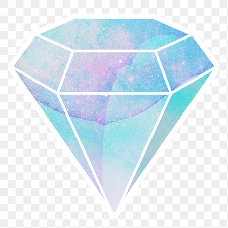 Cerulean blue crystal diamond shaped sticker… | Free stock illustration | High Resolution graphic