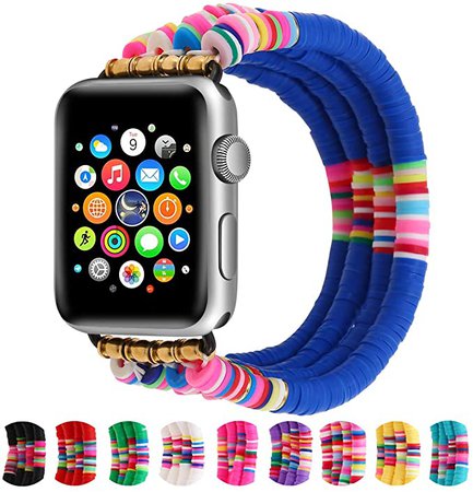 Amazon.com: Betykuku Compatible with Apple Watch Bands 38mm/40mm Series 5/4 Women Girl, Butterfly Cute Handmade Fashion Stack Rainbow Vinyl Disc Bead Compatible for Apple iWatch Series 6/5/4/3/2/1 : Cell Phones & Accessories