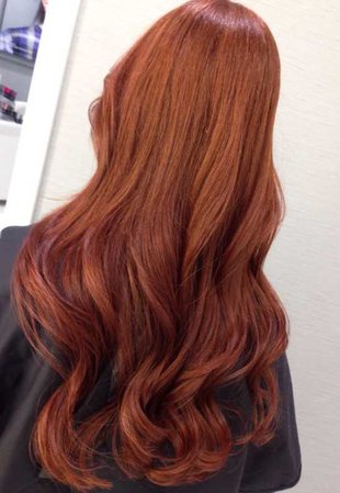 Red wavy hair