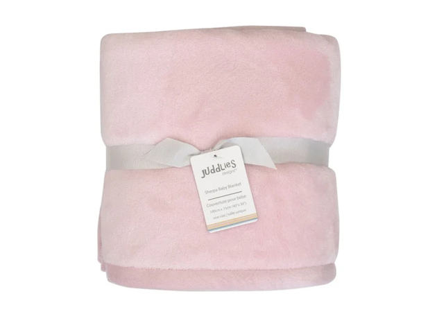 Juddlies Flannel Sherpa Blanket - Pink