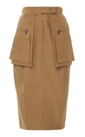 Bosso Cotton-Gabardine Knee-Length Skirt by Max Mara | Moda Operandi