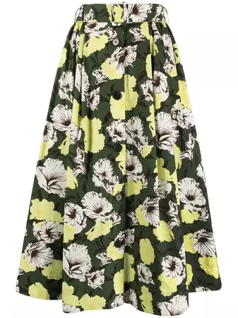 MSGM Hibiscus Camouflage-print Skirt - Farfetch