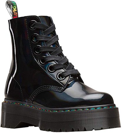 Amazon.com | Dr.Martens Womens Molly Patent Leather Black Boots 8.5 US | Boots