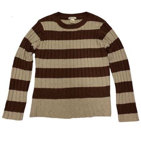 basic brown and cream striped grunge sweater