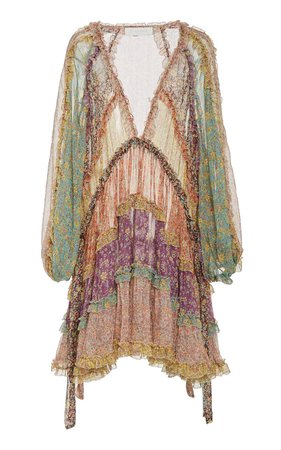 Carnaby Tiered Floral Silk Mini Dress by Zimmermann | Moda Operandi