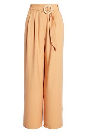 WAYF Ellyn Belted Pleated Trousers | Nordstrom