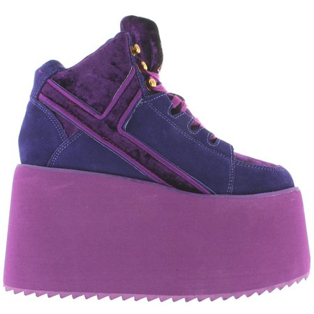 YRU Qozmo Hi 2 - Purple Mega Platform Wedge Sneaker – Kixters.com