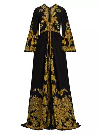 Shop Etro Dahlia Silk Paisley Gown | Saks Fifth Avenue