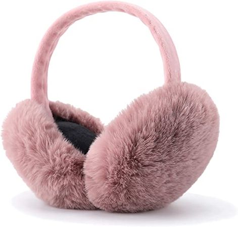 LCXSHYE Winter Ear muffs Faux Fur Warm Earmuffs Cute Foldable Outdoor Ear Warmers For Women Girls (Pink-2) at Amazon Women’s Clothing store