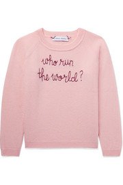 Lingua Franca Kids | Ages 2 - 6 Feminist embroidered cashmere sweater | NET-A-PORTER.COM