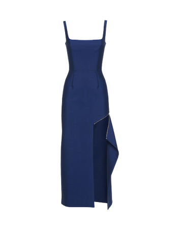Alexander Mcqueen - Zip Slash Pencil Dress in Ultramarine