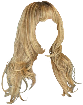 long blond hair bangs