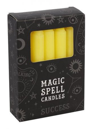 Pack of 12 Yellow Success Spell Candles | Attitude Clothing