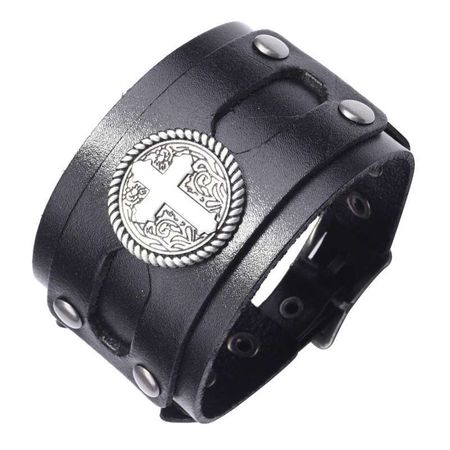 Promo Leather Bracelet Braided Bracelets Adjustable Punk Belt Buckle Cuff Bangle Viking Bracelet - Black Diskon 33% di Seller Homyl - China | Blibli