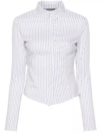 Ottolinger Striped zip-up Shirt - Farfetch