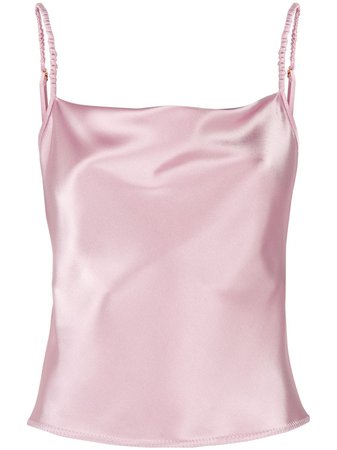 Shop pink Nanushka Abby cowl-neck satin cami top with Express Delivery - Farfetch