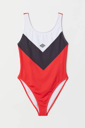 Patterned swimsuit - Red