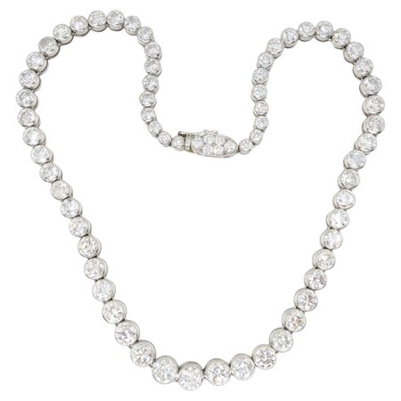 Jewels Deco Diamond Choker Platinum Necklace For Sale at 1stDibs
