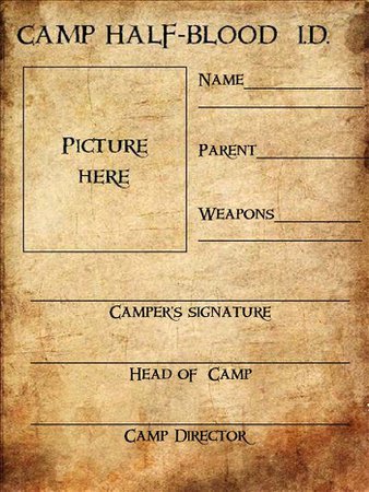 Percy Jackson Camp Half-Blood ID OC