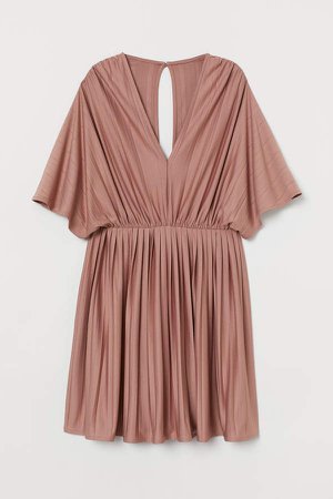 Pleated Jersey Dress - Pink