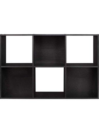 6 section organizer horizontal black