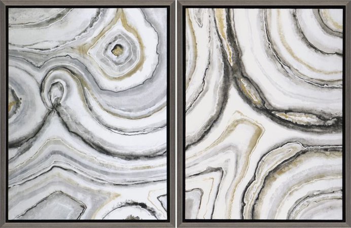 Rings of Gray Set of 2 Artwork - Rooms To Go
