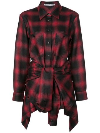 Alexander Wang Tie Front Checked Playsuit - Farfetch