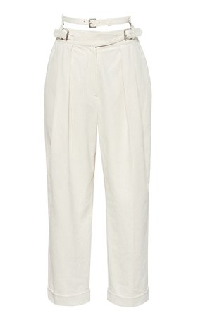 High Waist Belted Cotton Pants by Pushbutton | Moda Operandi