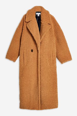 Longline Borg Coat - Jackets & Coats - Clothing - Topshop