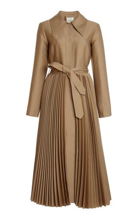 Pleated Wool-Silk Coat Dress By A.w.a.k.e. Mode | Moda Operandi