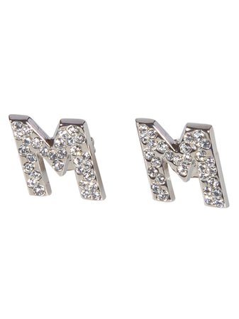MSGM Crystal Logo Earrings