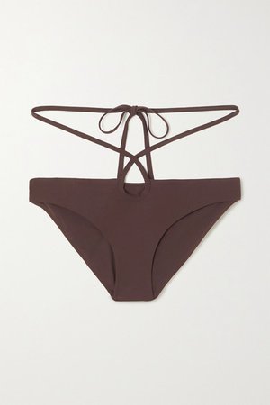 Tie-detailed Bikini Briefs - Brown
