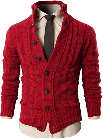 H2H Mens Casual Slim Fit Cardigan Sweater Knitted Thermal Button Down Closure at Amazon Men’s Clothing store