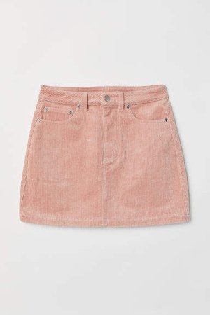 Short Corduroy Skirt - Orange