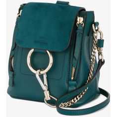 Chloé mini Faye backpack (75.365 RUB) ❤ liked on Polyvore featuring bags, backpacks, mini leather backpack, chain backpack, chloe bag, equestrian backpack and mini rucksack