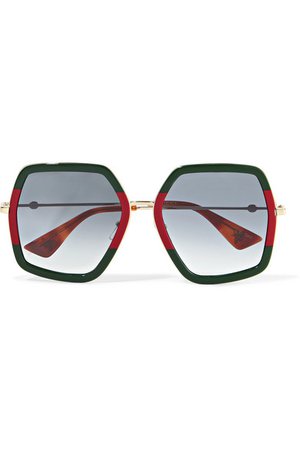 Gucci | Oversized square-frame metal sunglasses | NET-A-PORTER.COM